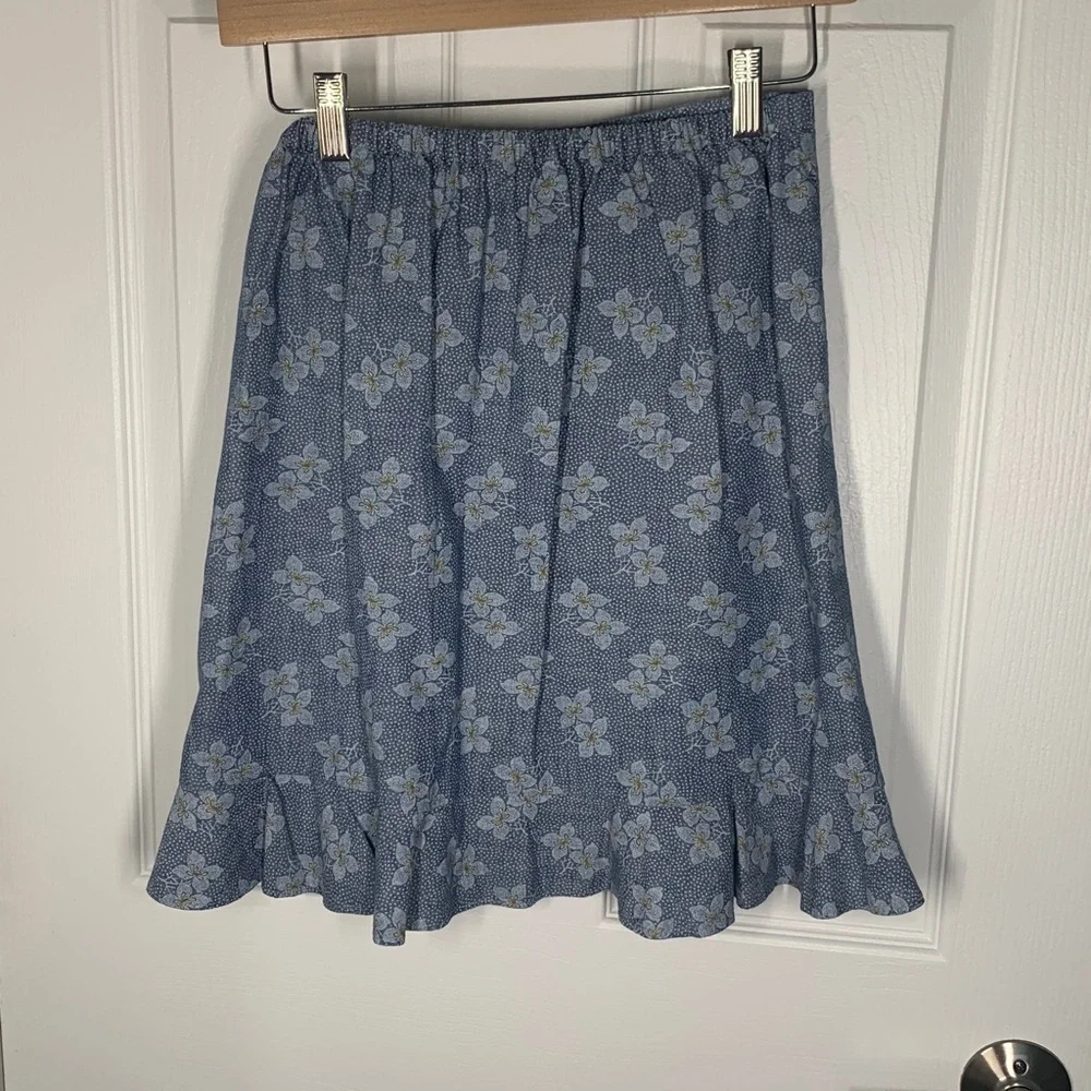 J crew Mercantile NWT 100% cotton floral faux wrap skirt size XXS